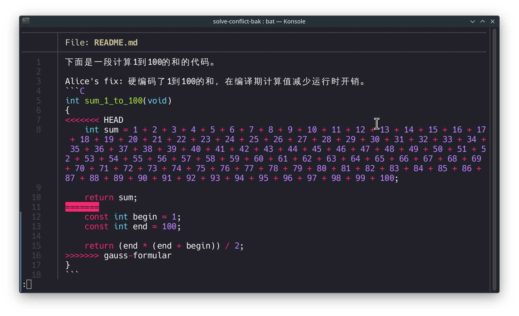 a conflict demo