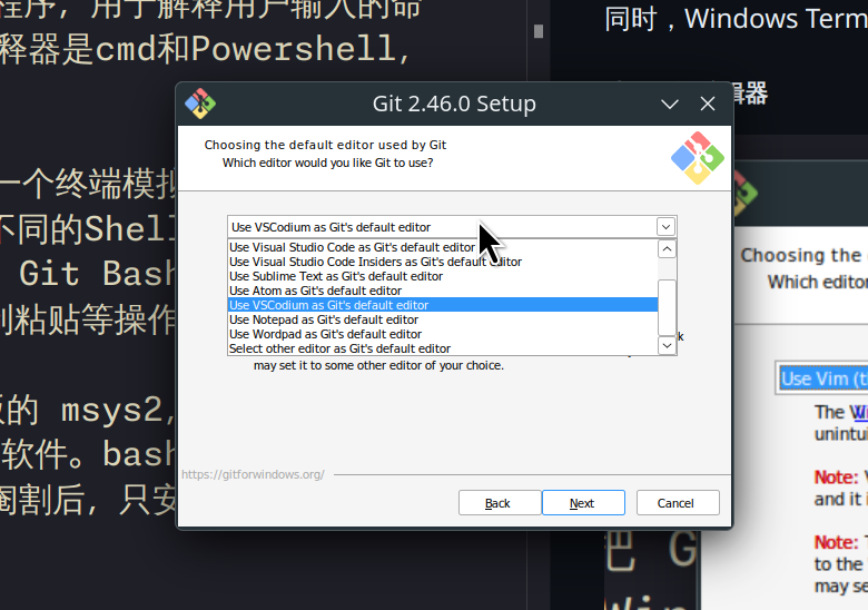 Select editor